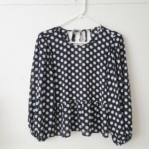 Express Black and White Polka Dot Women's Top